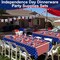 214 PCS 4th of July Party Decorations,Include American Flag Tablecloths,Paper Plates Cups Napkins Cutlery Forks Spoons(Red, White and Blue)